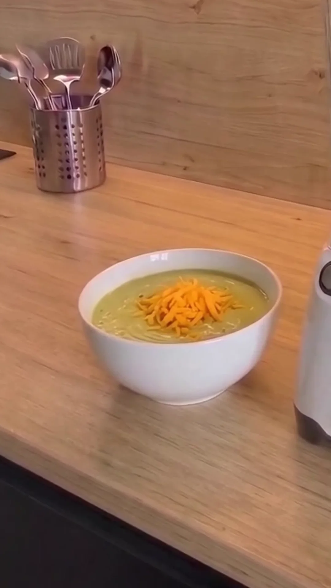 Roasted Broccoli and Feta Soup with Roasted Garlic