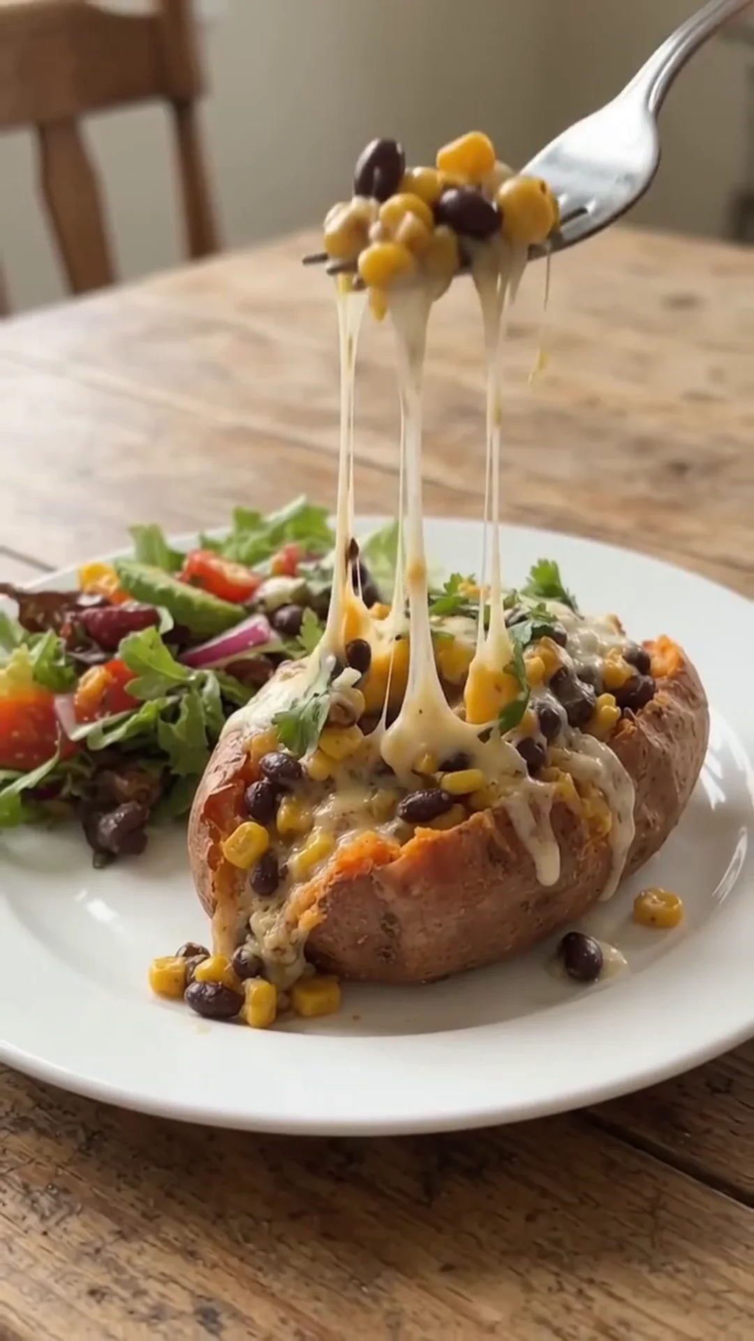 Roasted Stuffed Sweet Potatoes with Seasoned Beef and Corn