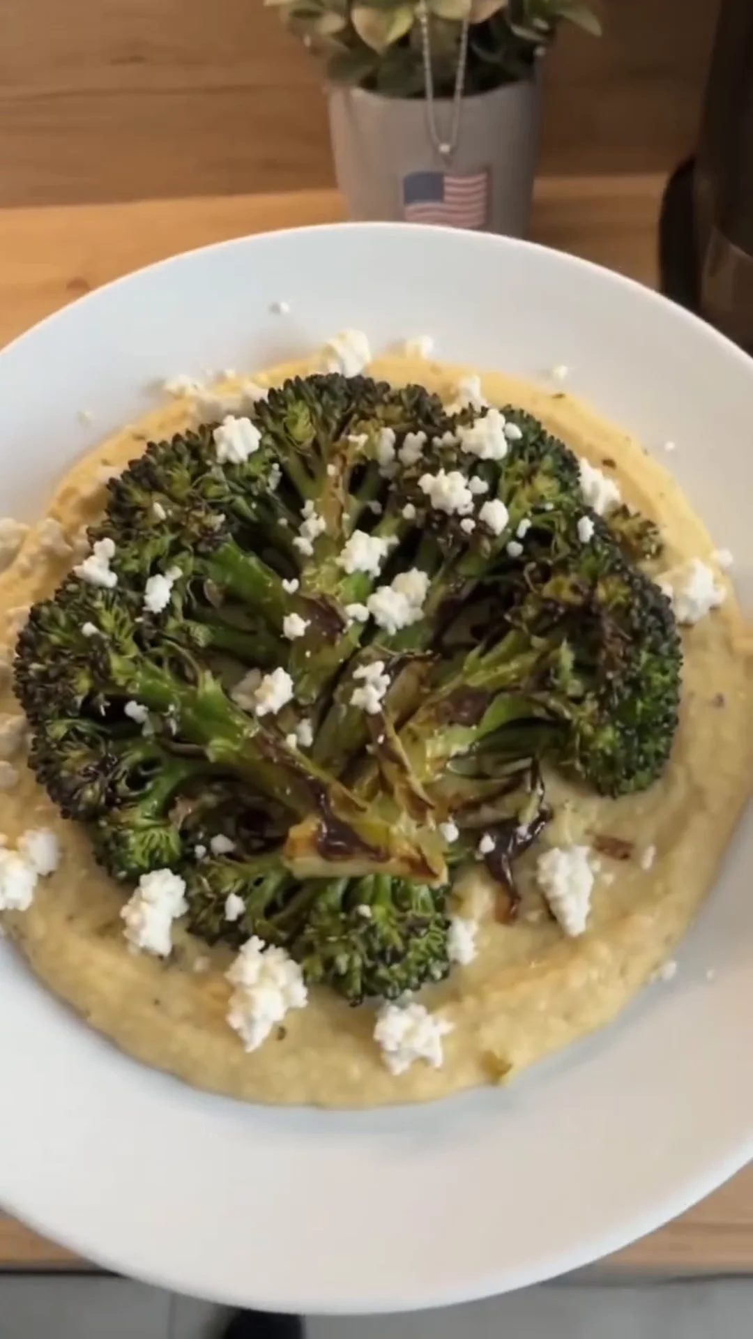 Seared Broccoli Steaks with Chimichurri and Butter Bean Purée