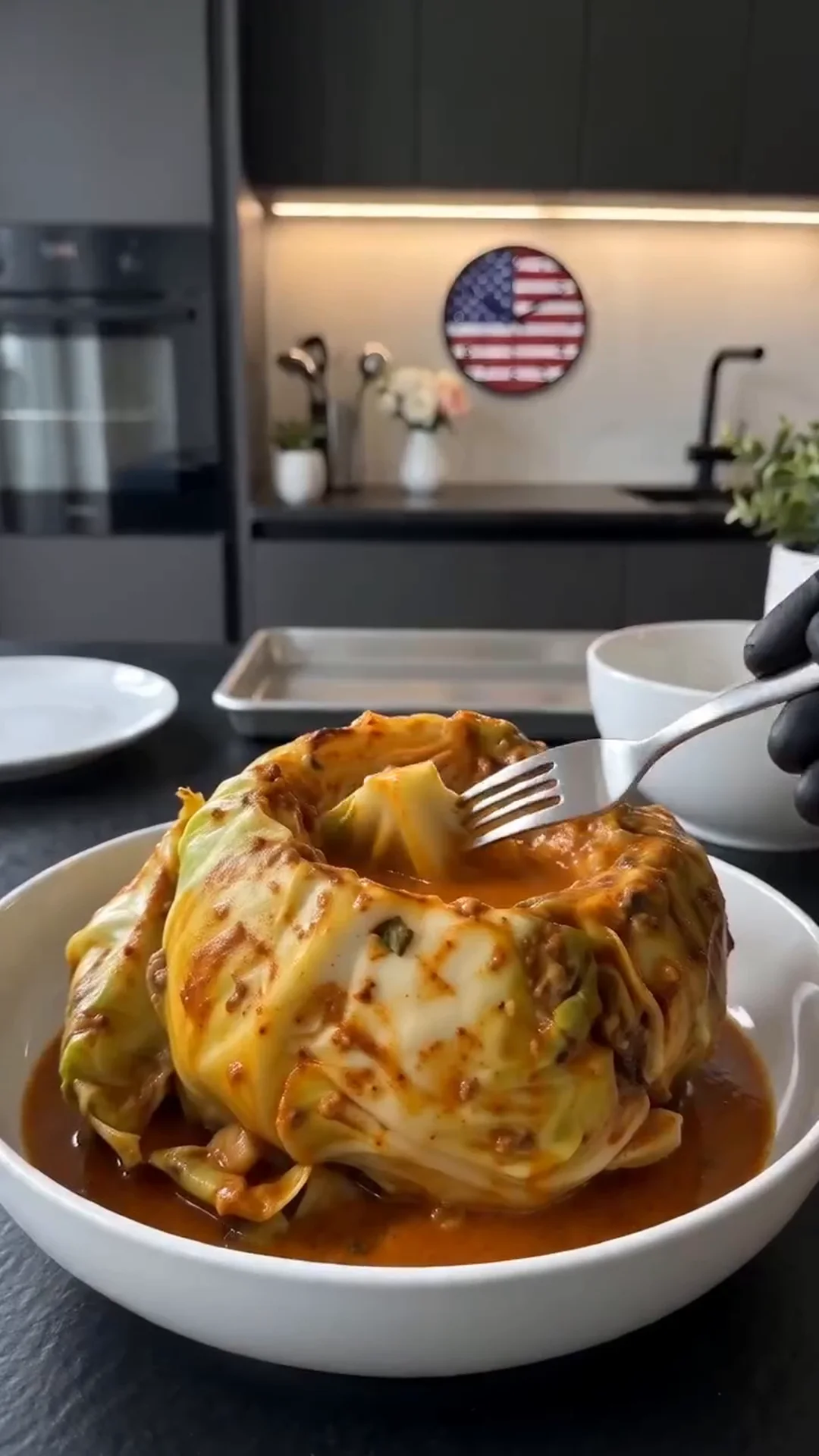 Slow Roasted Whole Cabbage with Savory Butter Sauce