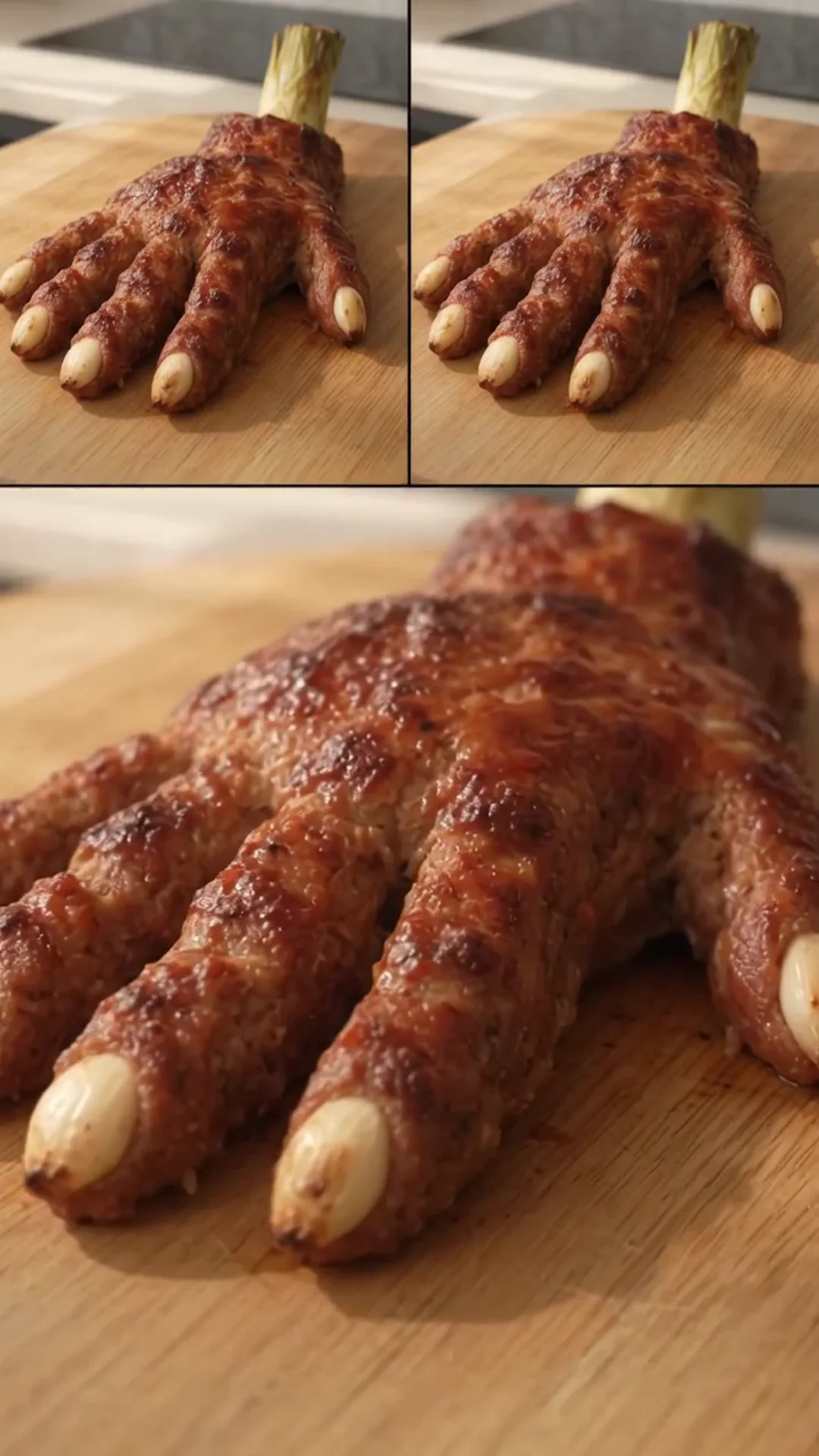 Spooky Halloween Hand Meatloaf Centerpiece