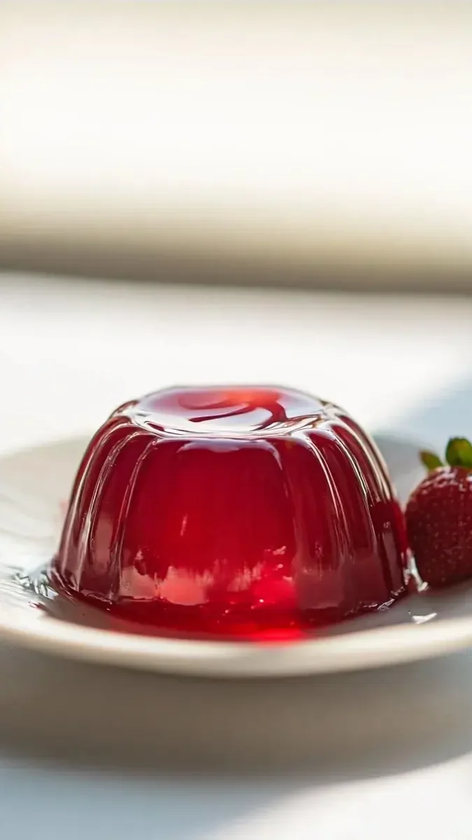 Close-up of Strawberry Jello Pie Slice