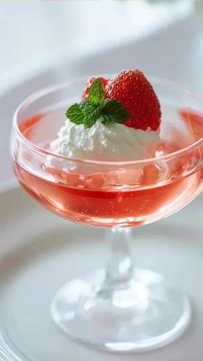Close-up of strawberry jello texture
