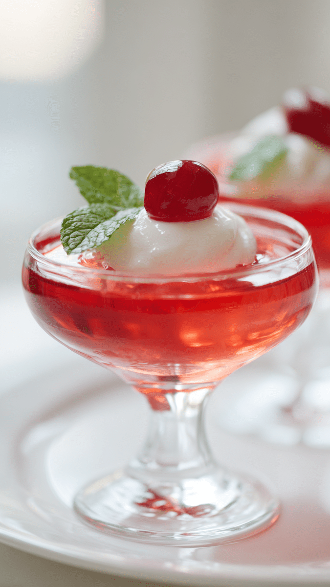Close-up of tart cherry guava gelatin texture