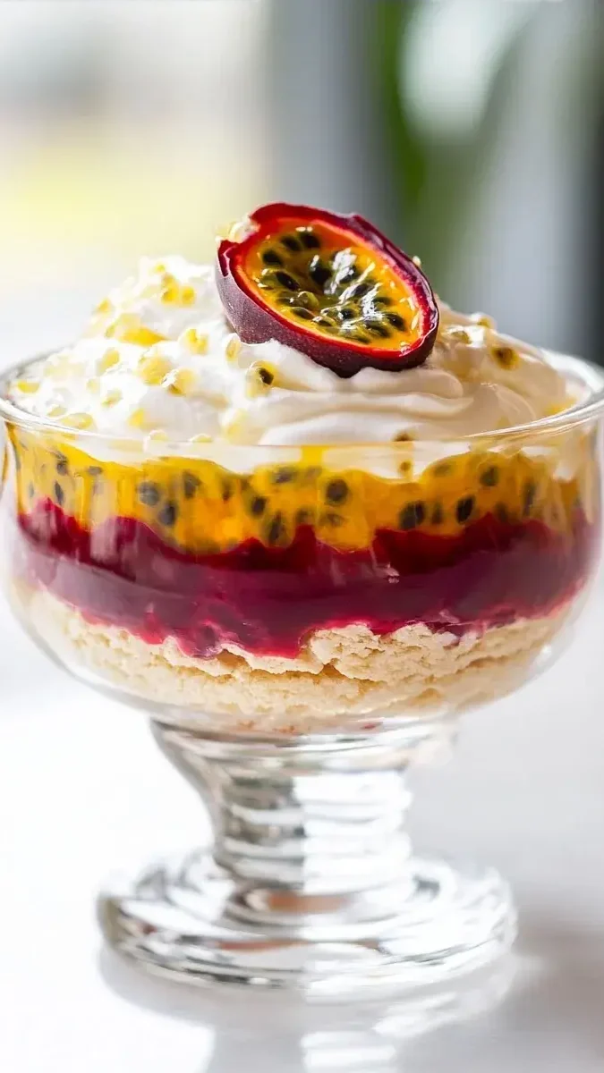 Close-up of cherry passion fruit jello texture
