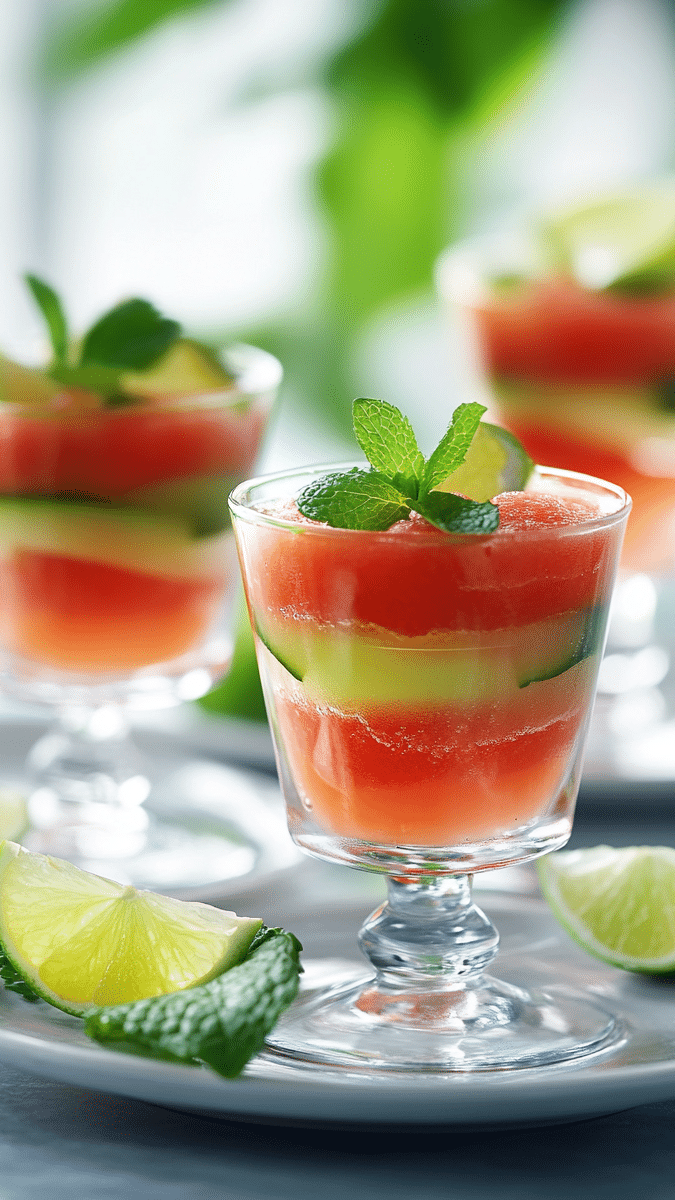 Watermelon Lime Jello Cups