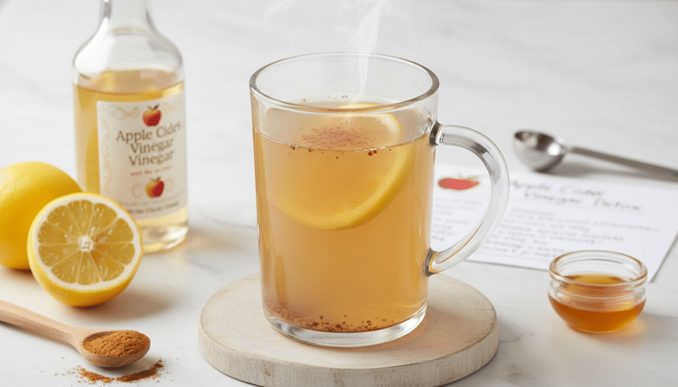 weight loss recipe with apple cider vinegar cooking ingredients close-up