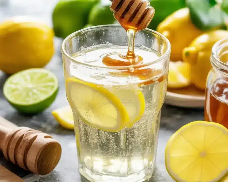 4-Ingredient Mounjaro Recipe with lemon, honey, and water in a glass