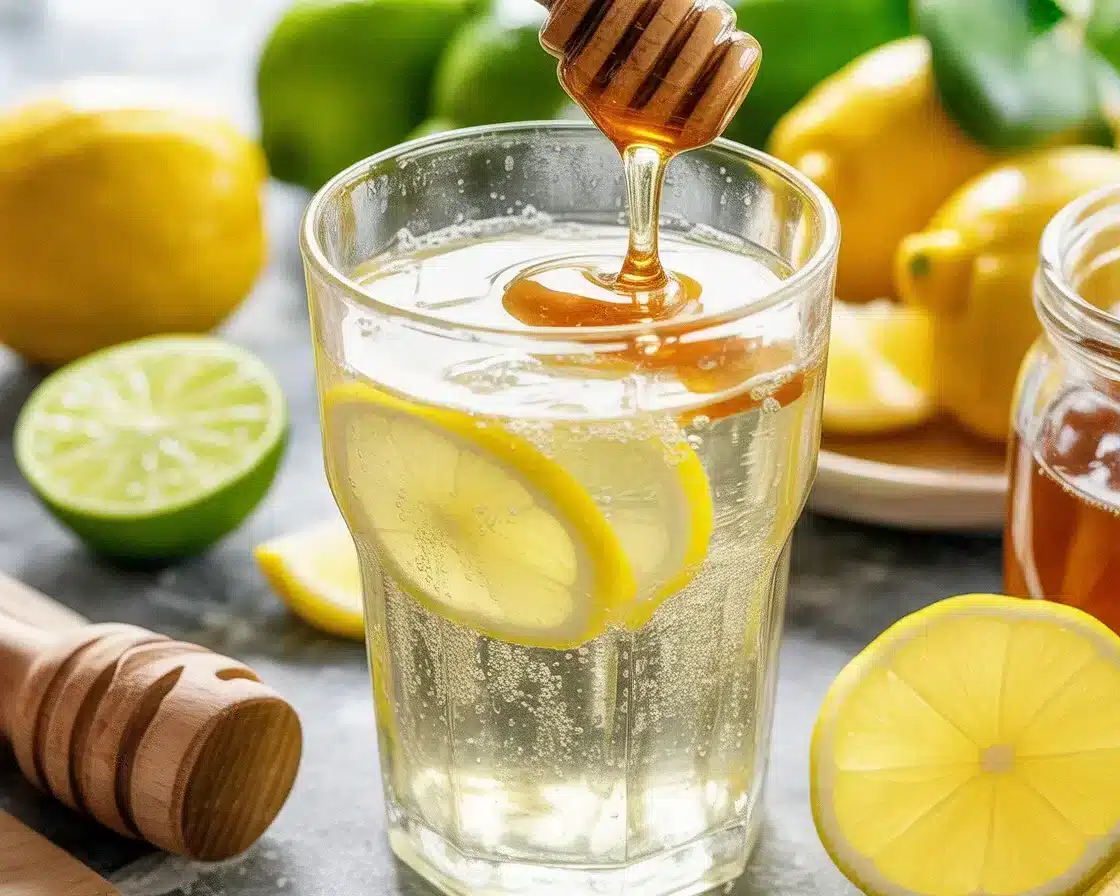 4-Ingredient Mounjaro Recipe with lemon, honey, and water in a glass