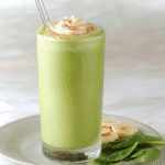 creamy matcha green tea smoothie with banana and spinach