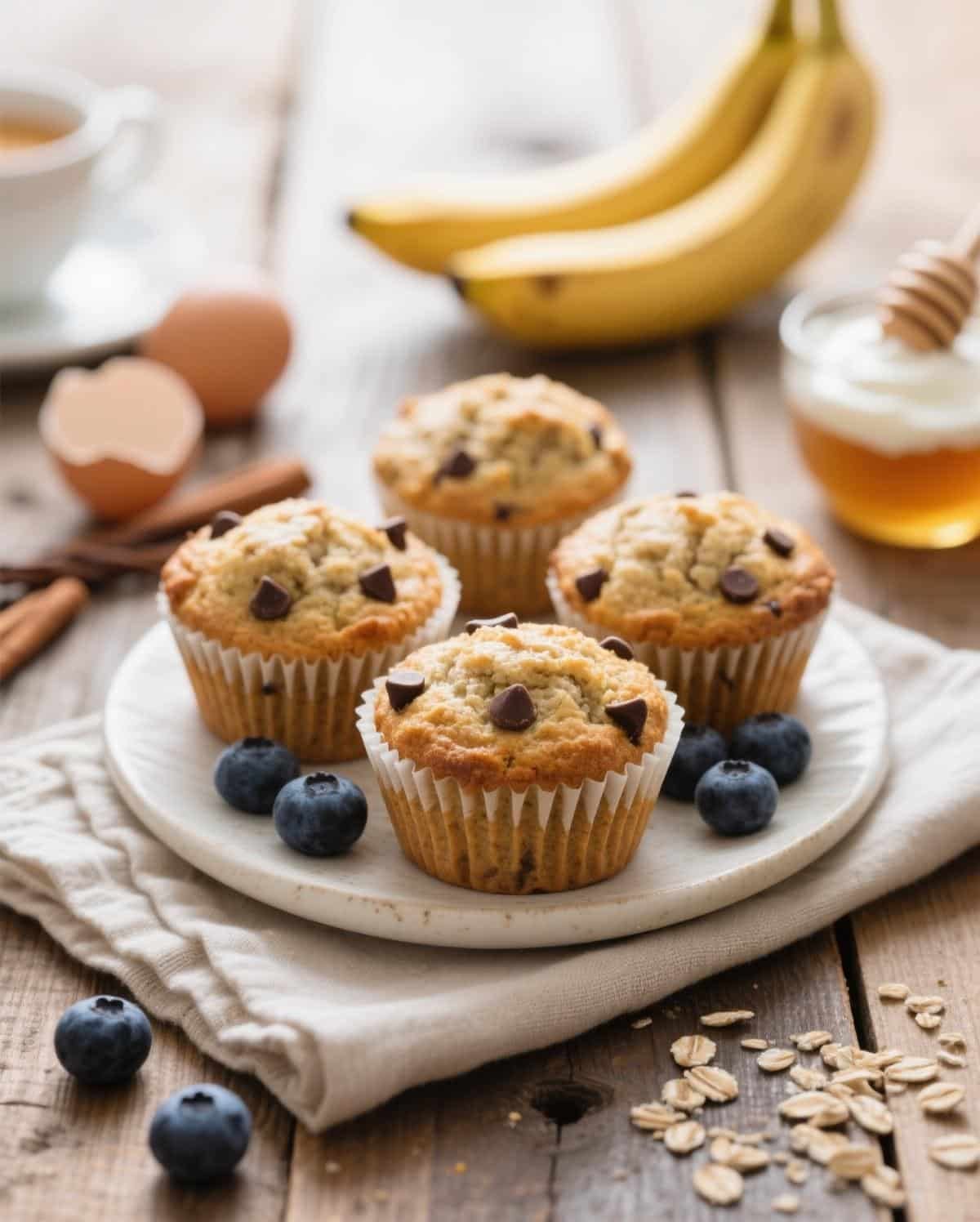 Special banana protein muffins for nostalgic happiness
