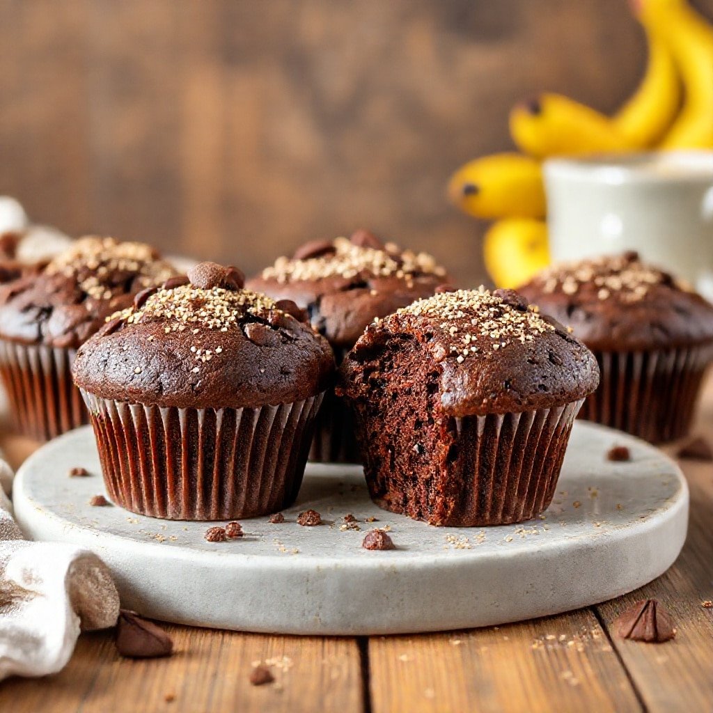 chocolate banana muffins