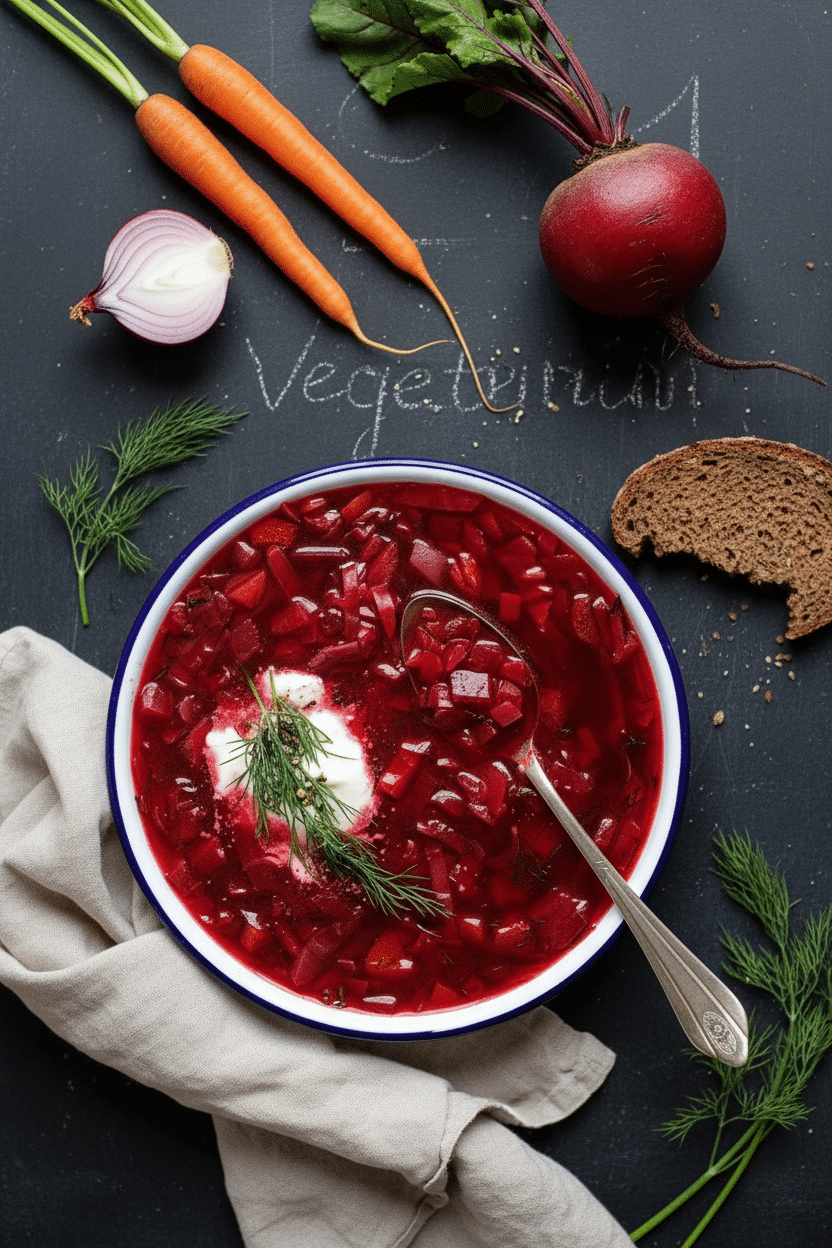 vegetarian beetroot soup borscht