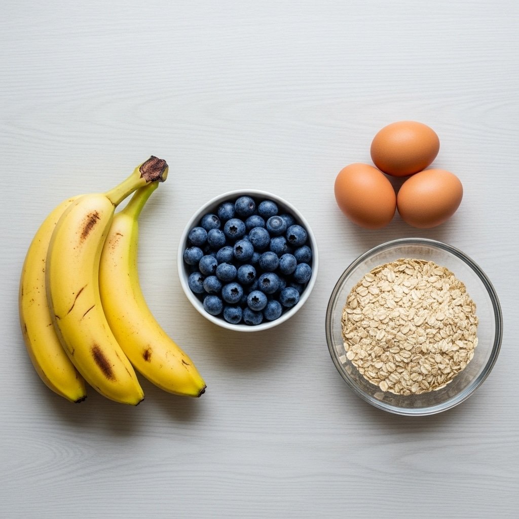 4 ingredient blueberry banana oatmeal muffins ingredients introduction detailed