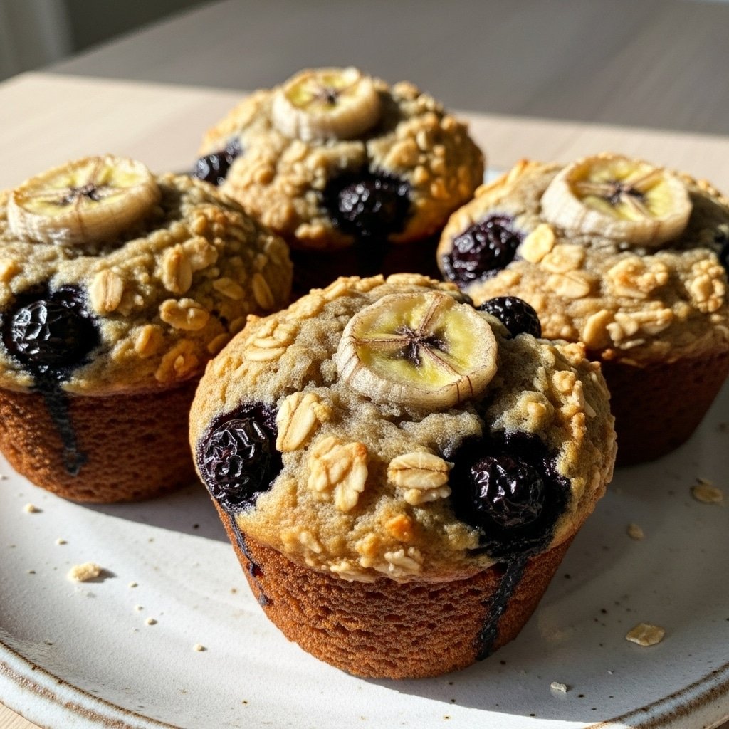 4 ingredient blueberry banana oatmeal muffins serving frequently overview