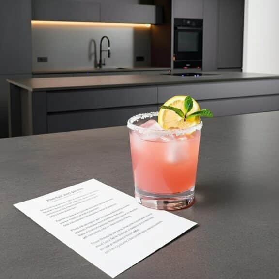 Pink drink with lemon