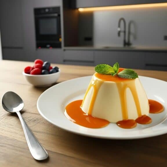 Panna cotta with caramel