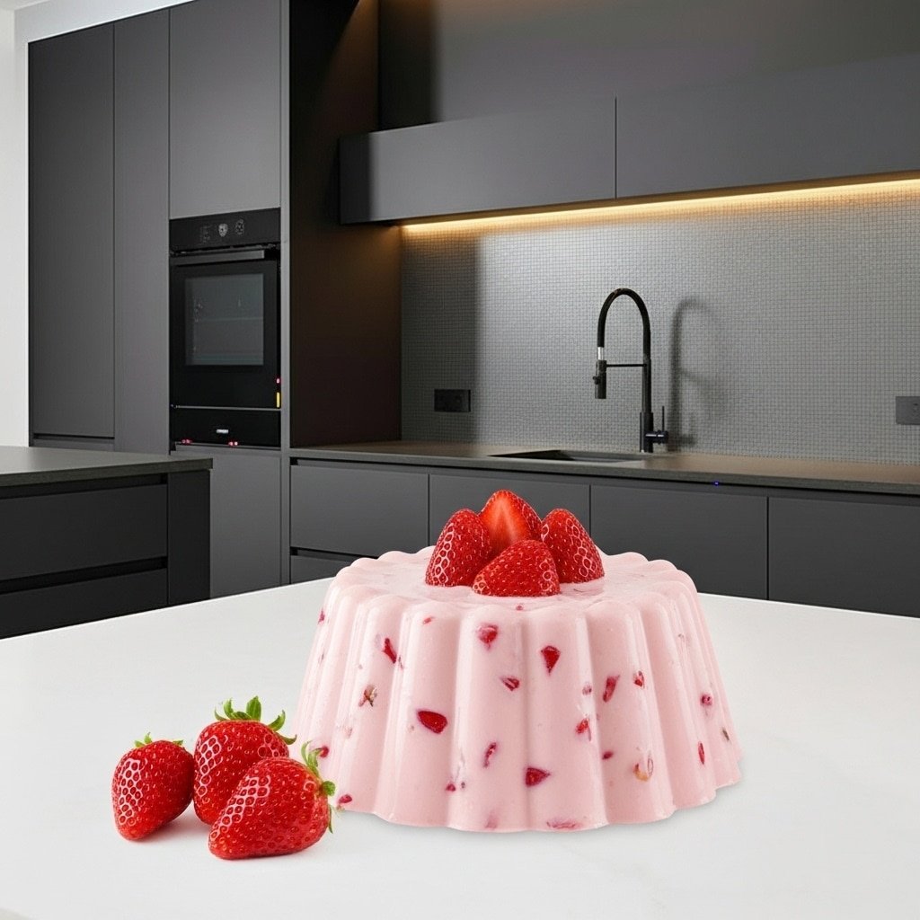 Strawberry gelatin mold