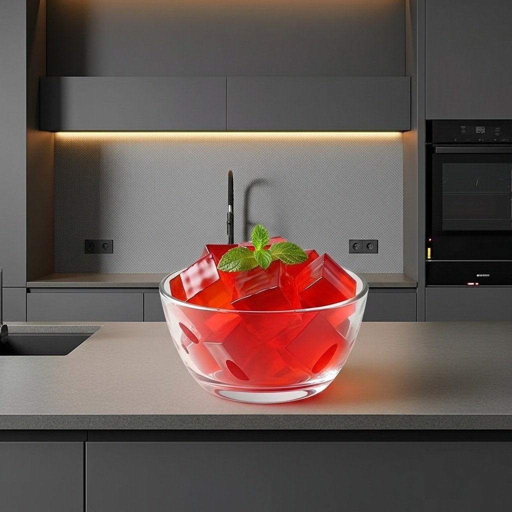 Red gelatin cubes
