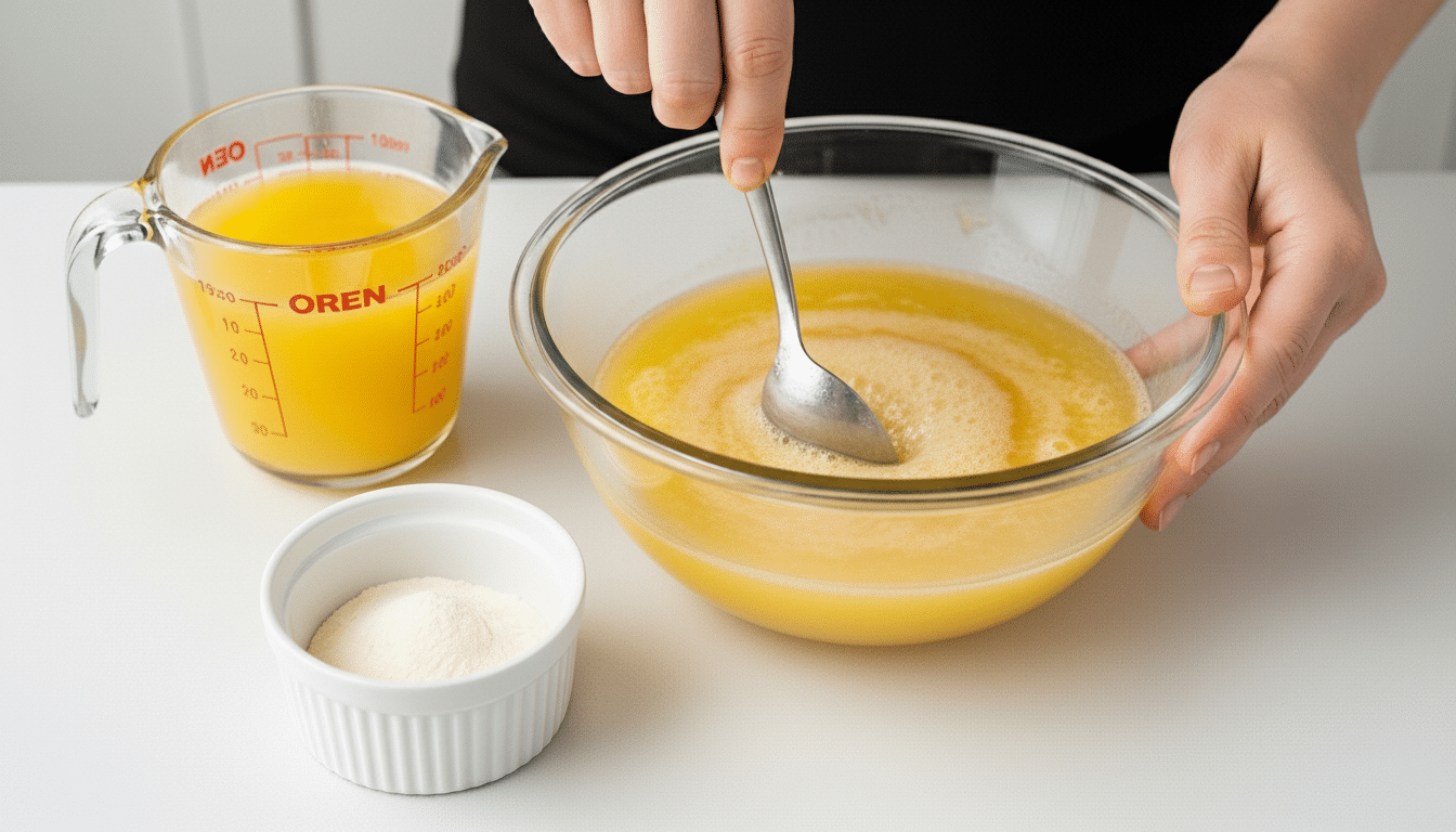 2-Ingredient Pineapple Gummy Bars Cooking Close-Up 2-ingredient pineapple gummy bars cooking ingredients close-up