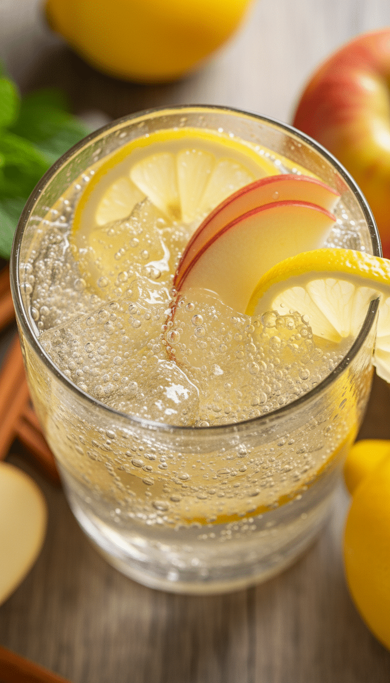 apple cider lemon gelatin drink cooking frequently close-up
