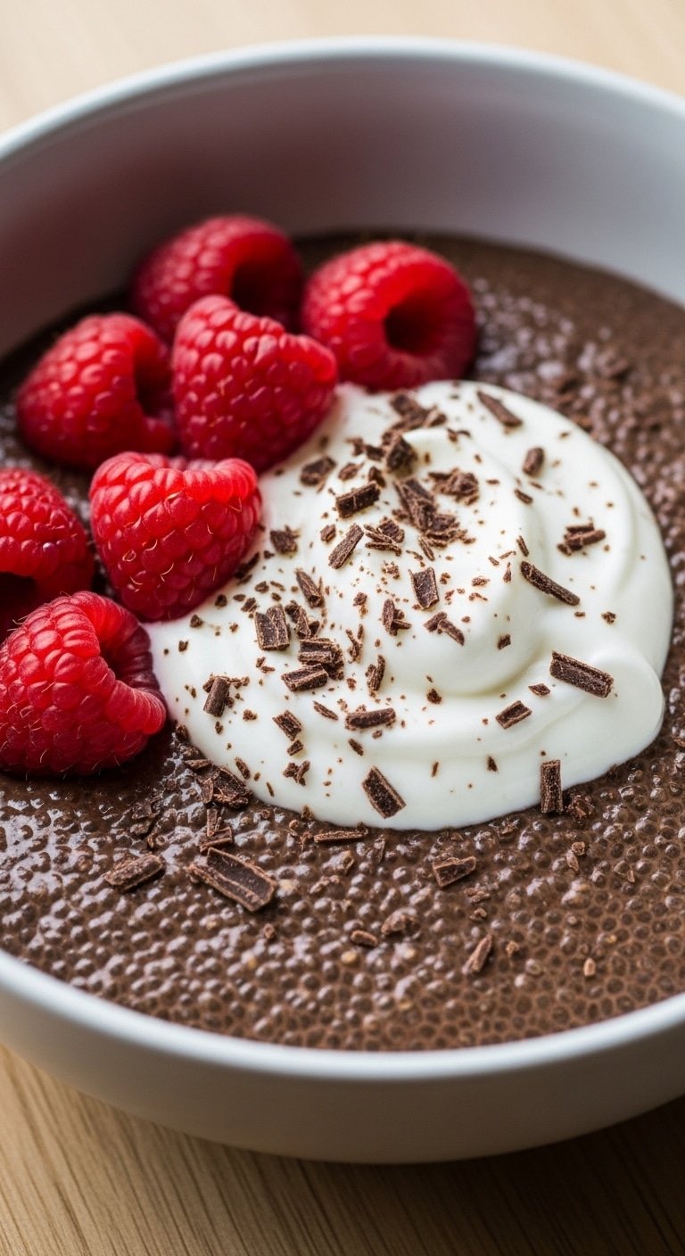 Chocolate Chia Pudding With Yogurt