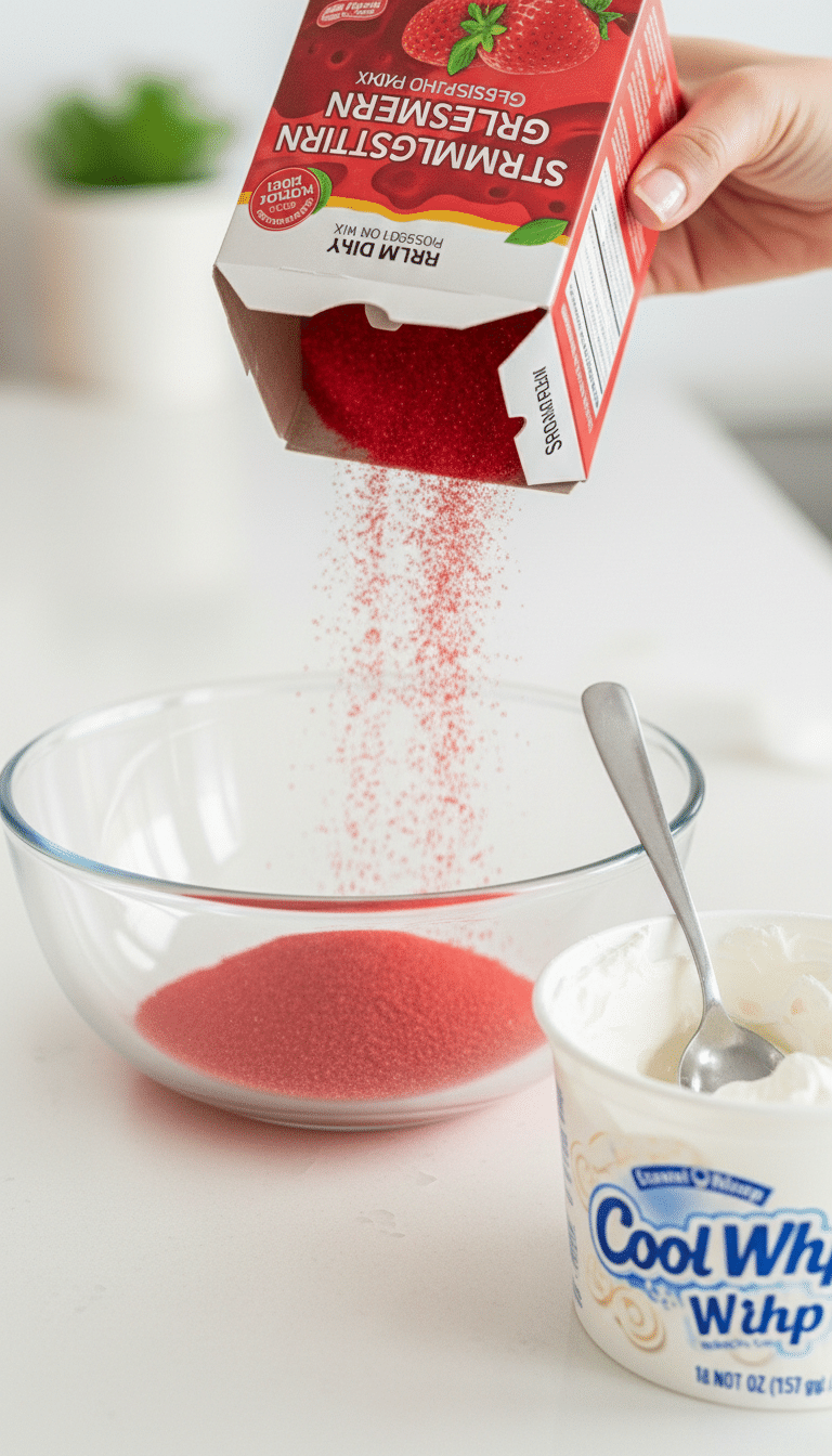 no-bake 2-ingredient valentine strawberry jello cool whip bites serving nutrition overview