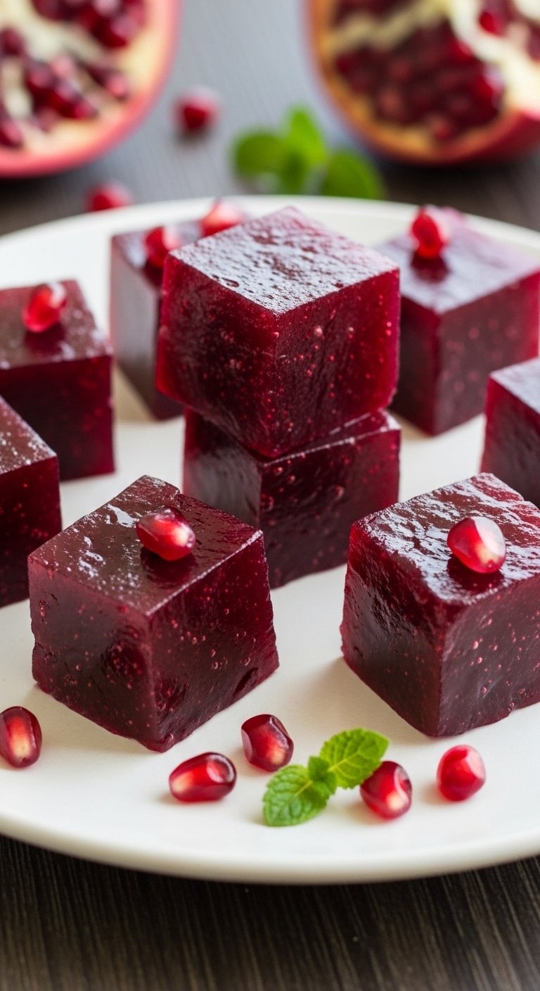 pomegranate + acv + gelatin cooking ingredients close-up