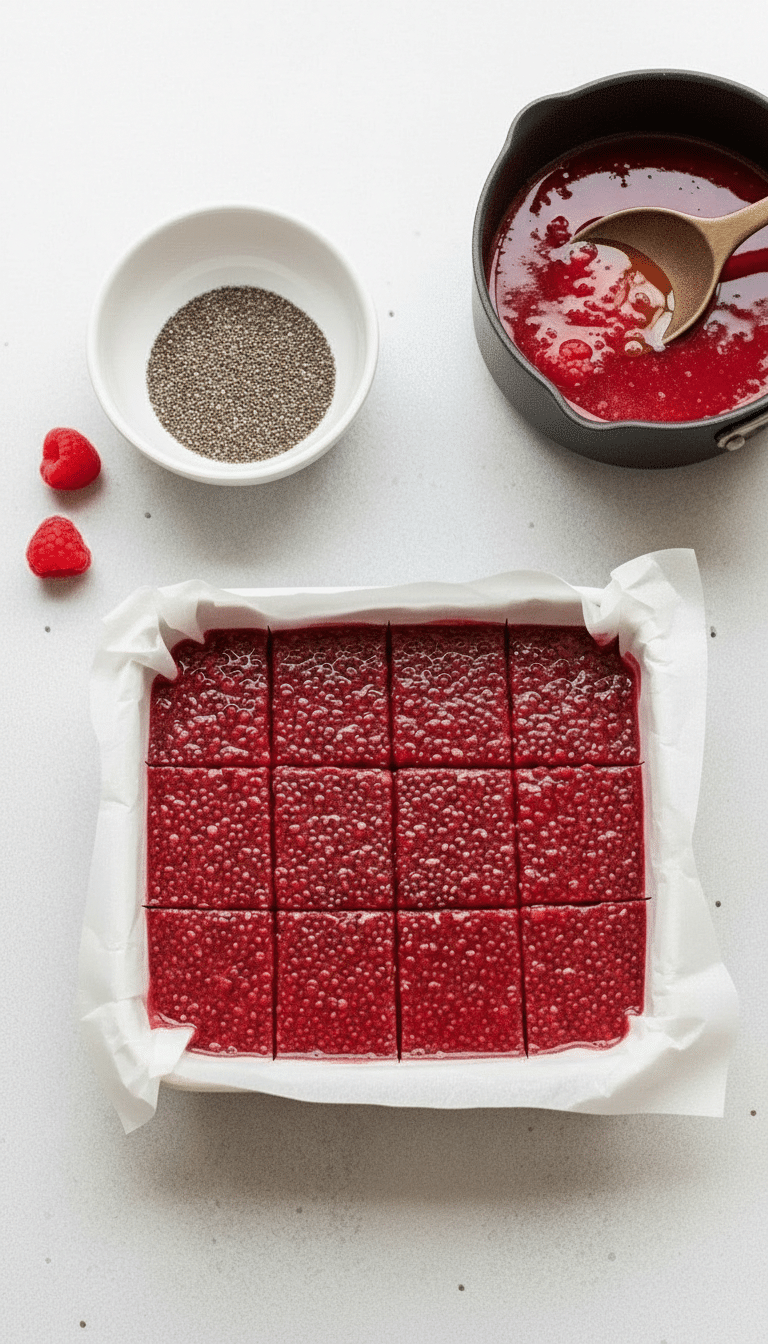Ingredients of Raspberry Chia Seed Jello Squares raspberry chia seed jello squares ingredients introduction detailed