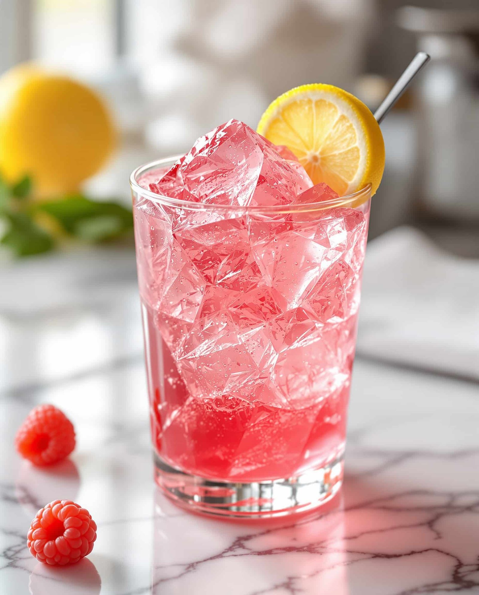 Close-up of pink Rose Lemon Gelatin with lemon, a Kelly Clarkson weight loss recipe 2026.