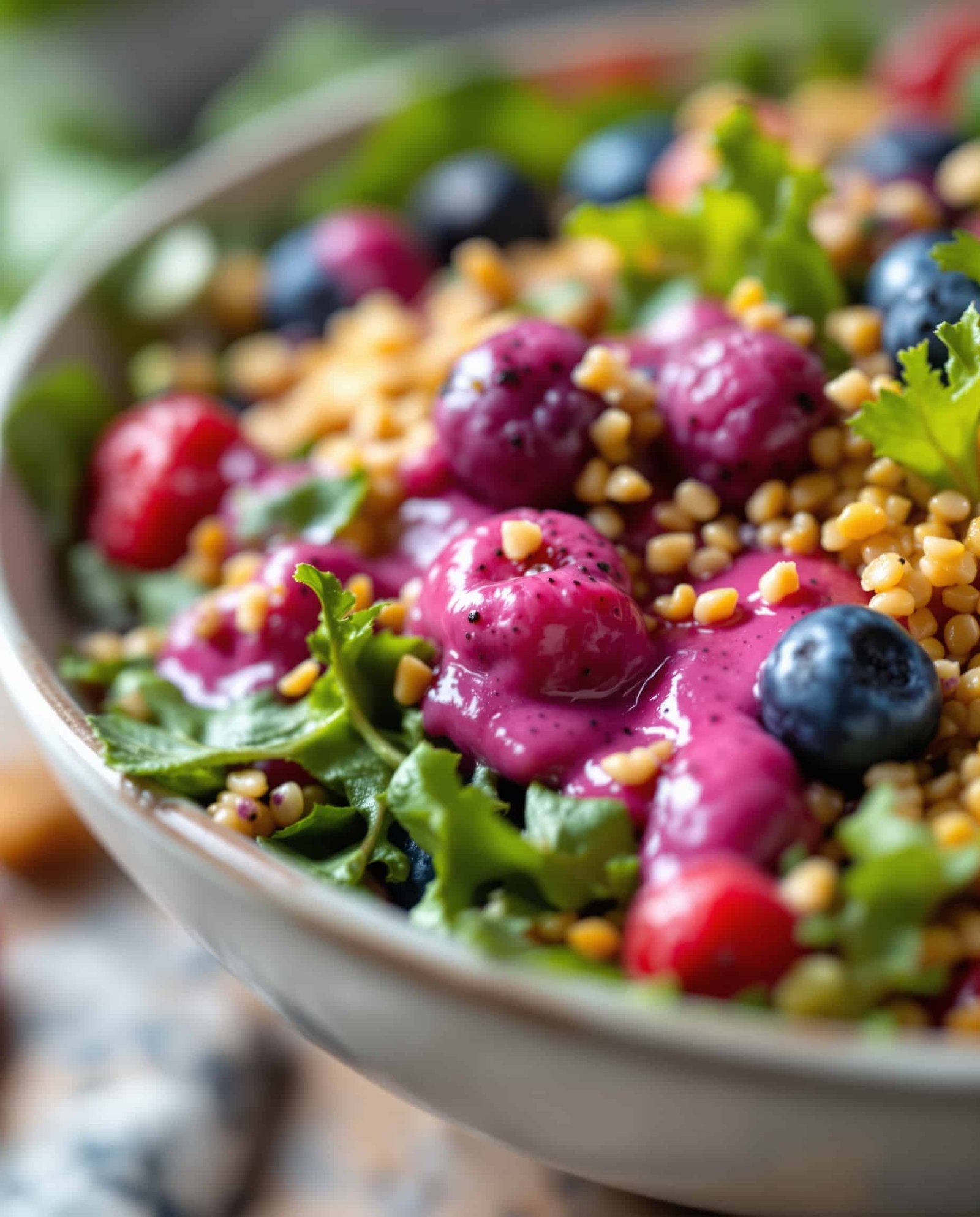 Close-up of multicolore menopause belly fat recipe bowl.